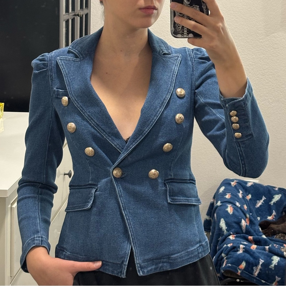 Generation Love Blue Double-Breasted Blazer